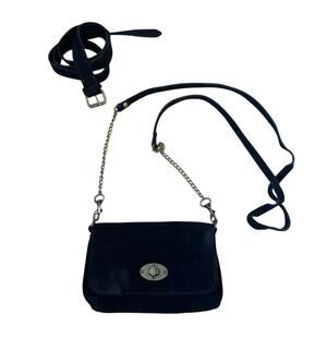 BLACK Suede Small Belt Crossbody Bag